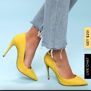 Steve Madden DAISIE YELLOW SUEDE LEATHER PUMPS